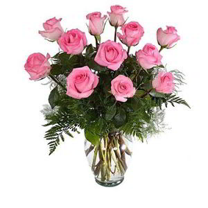 Denville Florist | 12 Pink Roses 