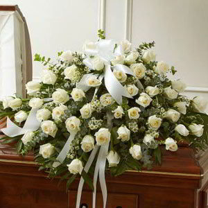 Denville Florist | White Rose Casket