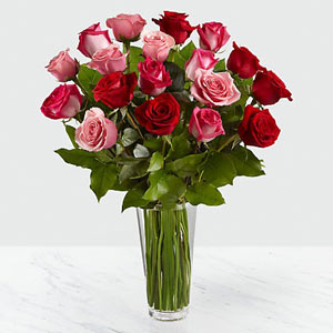 Denville Florist | 18 Red & Pink Roses