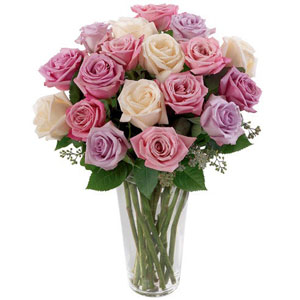 Denville Florist | 18 White & Lavender Roses